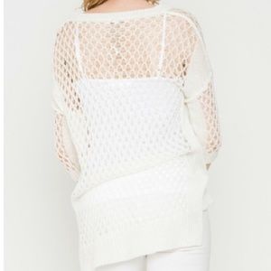 Crochet white sweater